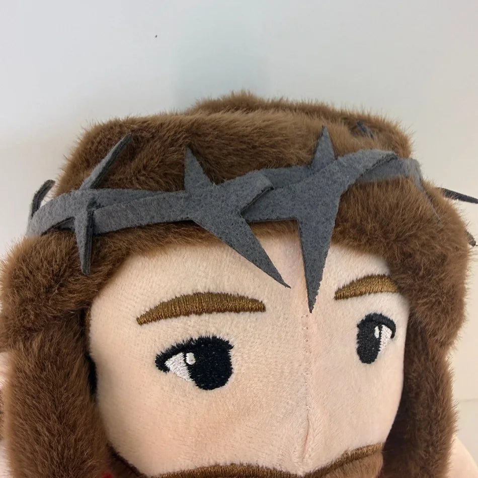 2026 New Cute Can Soothing Breathing Doll Red Robe Jesus Plush Toys Music Light Soothe Sleep Companion Doll Decor Christmas Gift