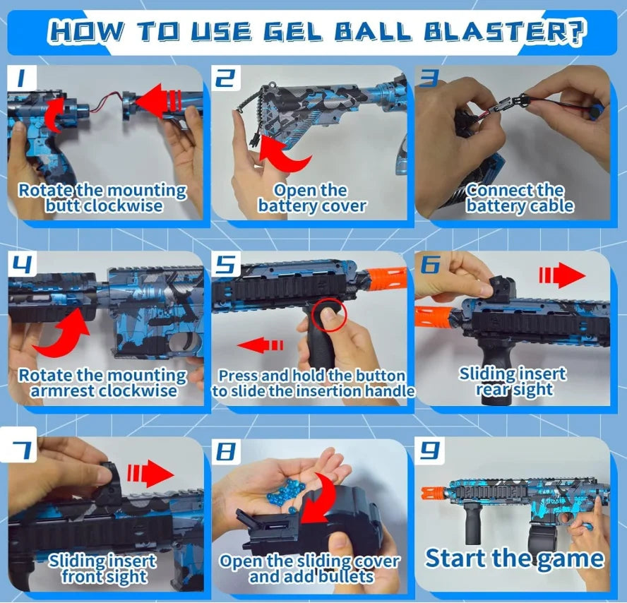 Perfect Gift for Men & Teens: M416 Full Auto Gel Blaster Gun - Dominate with 16m Straight Shooting, Ultimate Outdoor Battlefield
