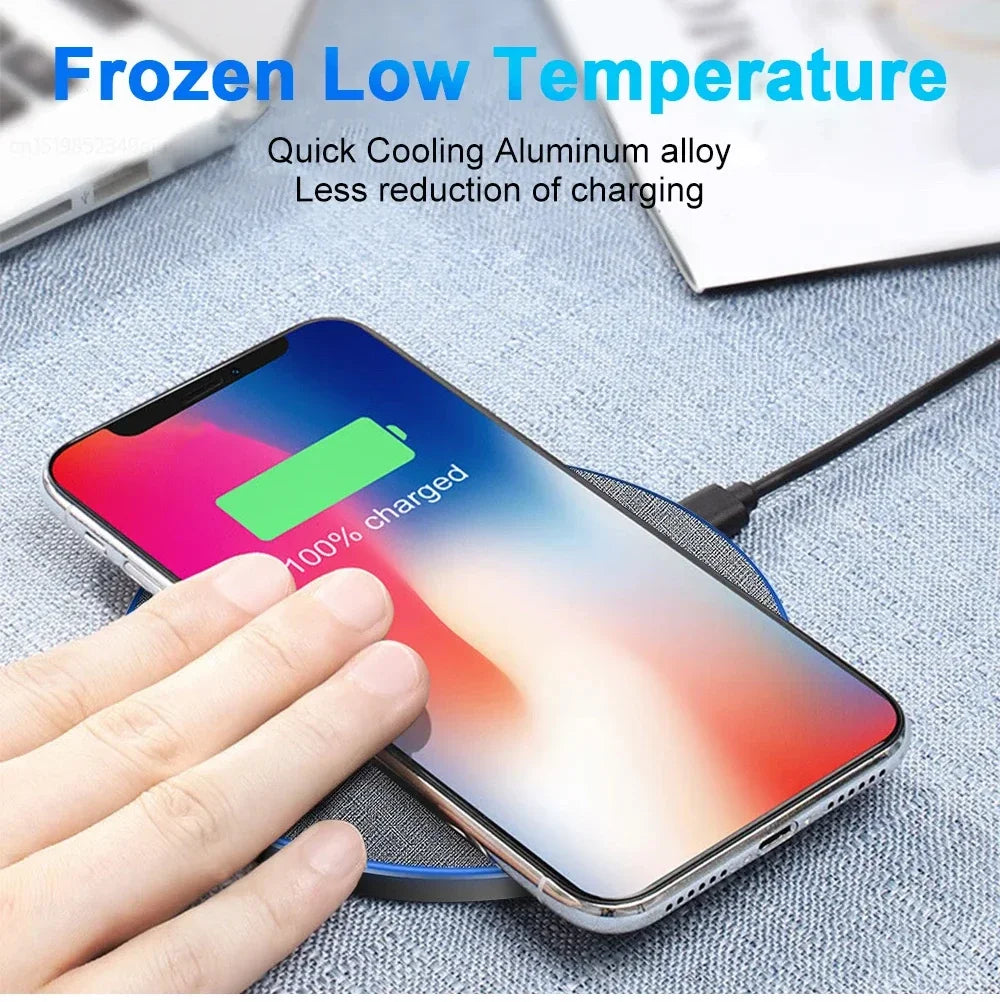 Ultra-Thin Fast Wireless Charger Pad for Samsung Galaxy S25  iPhone 17 16 15 14 13 Pro Max Wireless Induction Charging Station