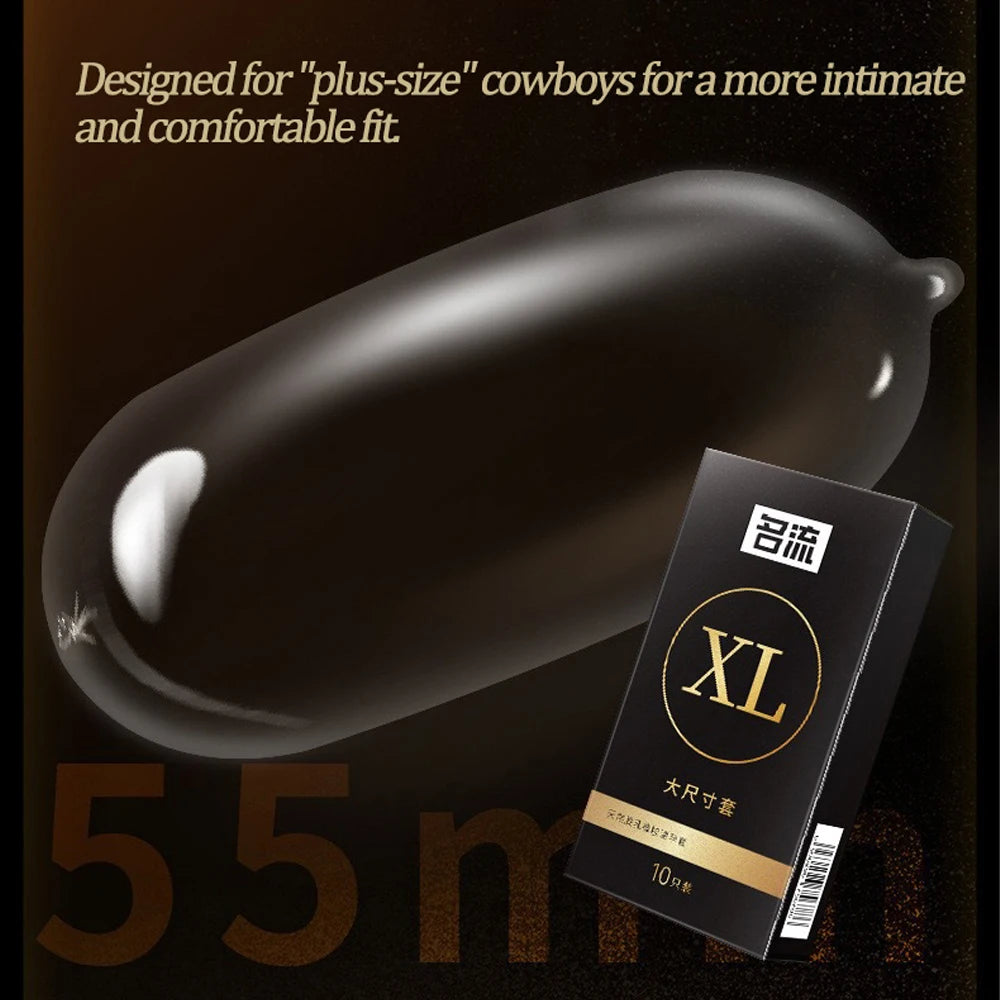 5Box 55mm Men's Condoms Big Size for Men Ejaculation Natural Latex Ultra Thin XL Penis Sleeve Adult Supplies Safer Sex Tools