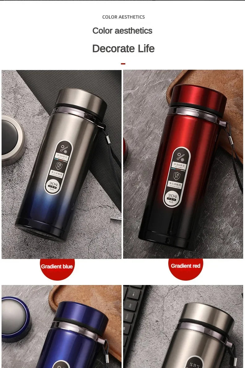New Vacuum Flask Portable Cups Stainless Steel Thermos Bottle with LED Temperature Display Sus304 Tea Water Bottle