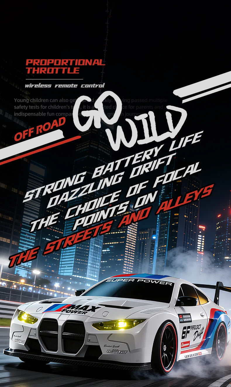 4WD Remote Control Drift Car Full Size 1:24 Mini Remote Control Racing Car Model 2.4G Radio High Speed 4X4 RC Car Vehicle Toy