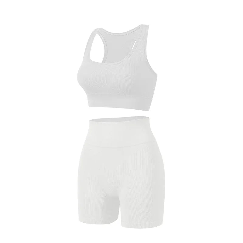 1Set Womens Underwear Set Wireless Lingerie Panties Bra Female Sexy Seamless Tank Crop Top Lady Sports Fitness Yoga Clothing Set