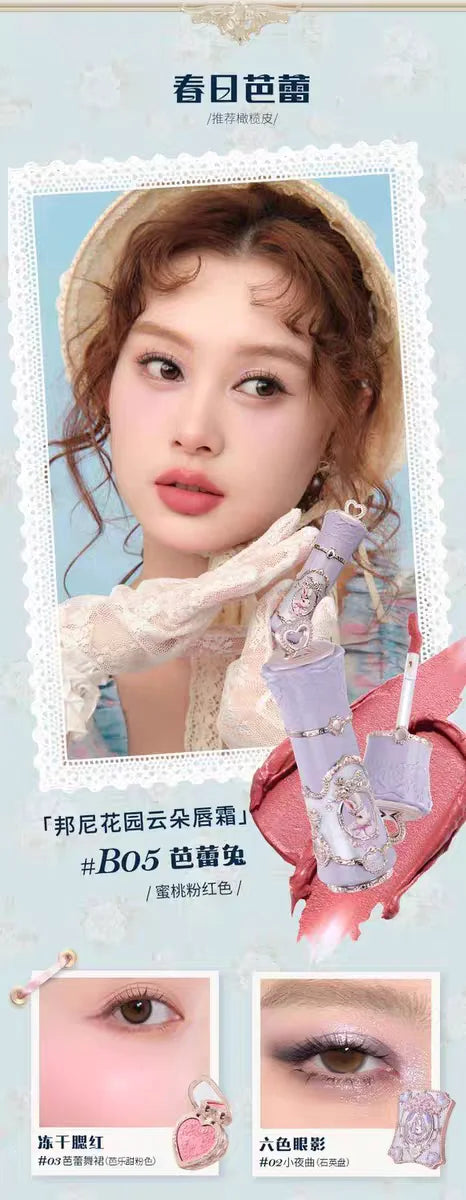 Flower knows Bunny Garden Collection Lip Cream Blush Air Cushion CC Cream Liquid Foundation Eye Shadows Palette Makeup Set