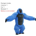 SAYGO Inflatable Multi Color King Kong Adult Cosplay Halloween Costume Plush Animal Mascot Carnival Dress Set Fur Gorilla Set