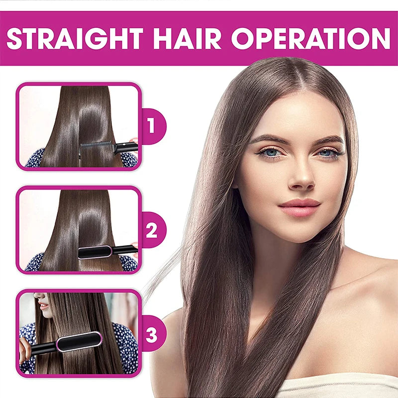 Portable Multi Ptc Electric Hair Brushes Fast Heating Hair Straightening Styling Tool With Anti-Scald Feature Straightener Brush