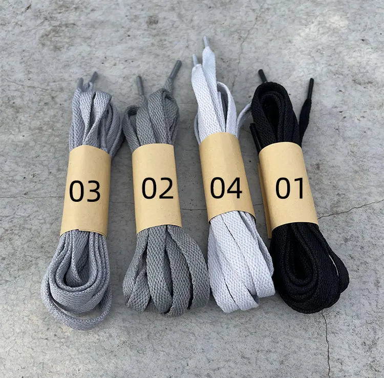 HIBERNI Replacement Shoelaces for Adidas/Nike Sneakers 100-160cm Black/Gray | Durable Flat Laces for Men Women 1pair