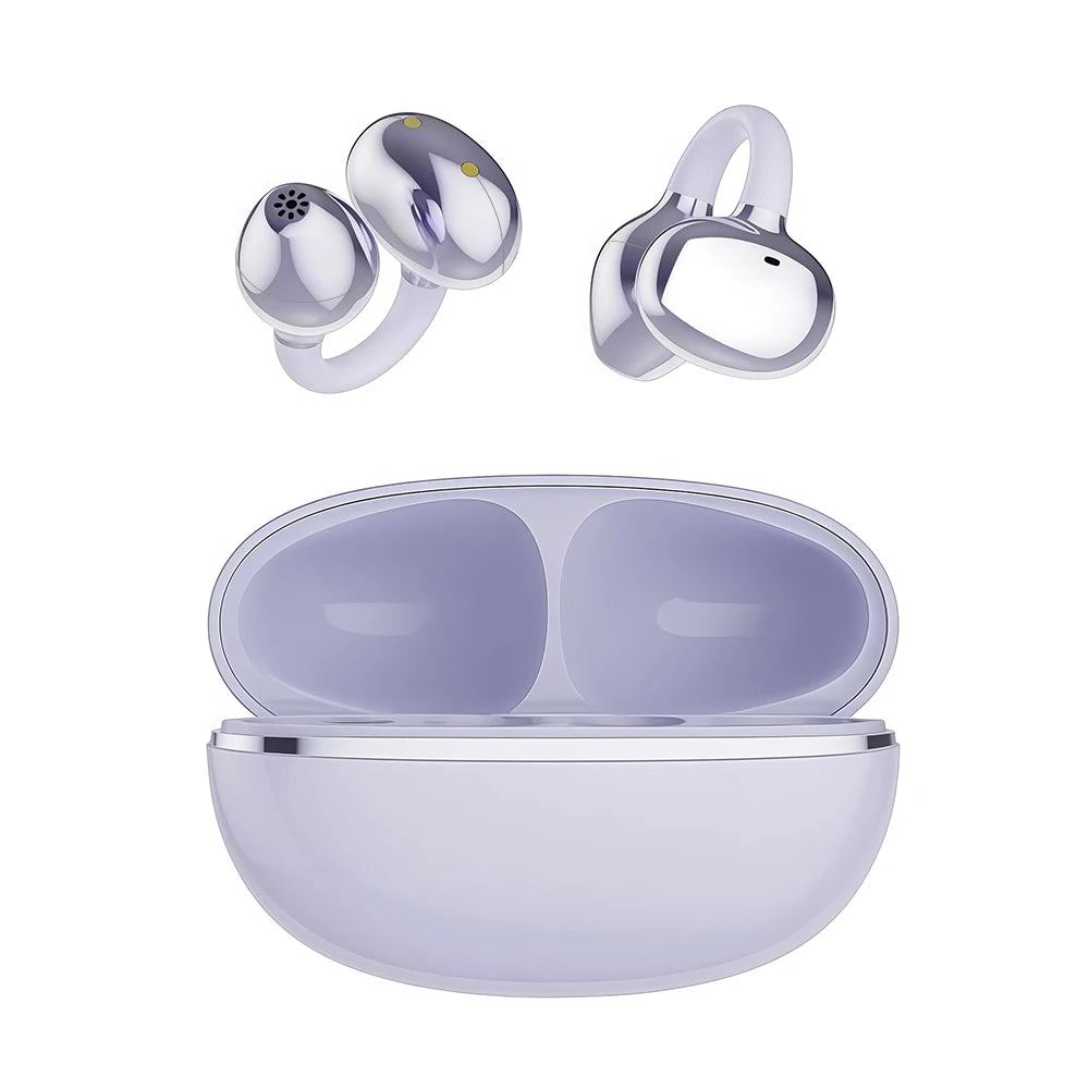 NEW Bluetooth 5.3 Wireless Bone Conduction Headphones Clip Ear Music Noise Canceling Headset HD Call Sports Gaming Earphone