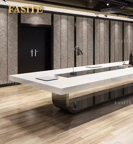 Premium Office conference  modern training reception desk, conference room, large table and chair set