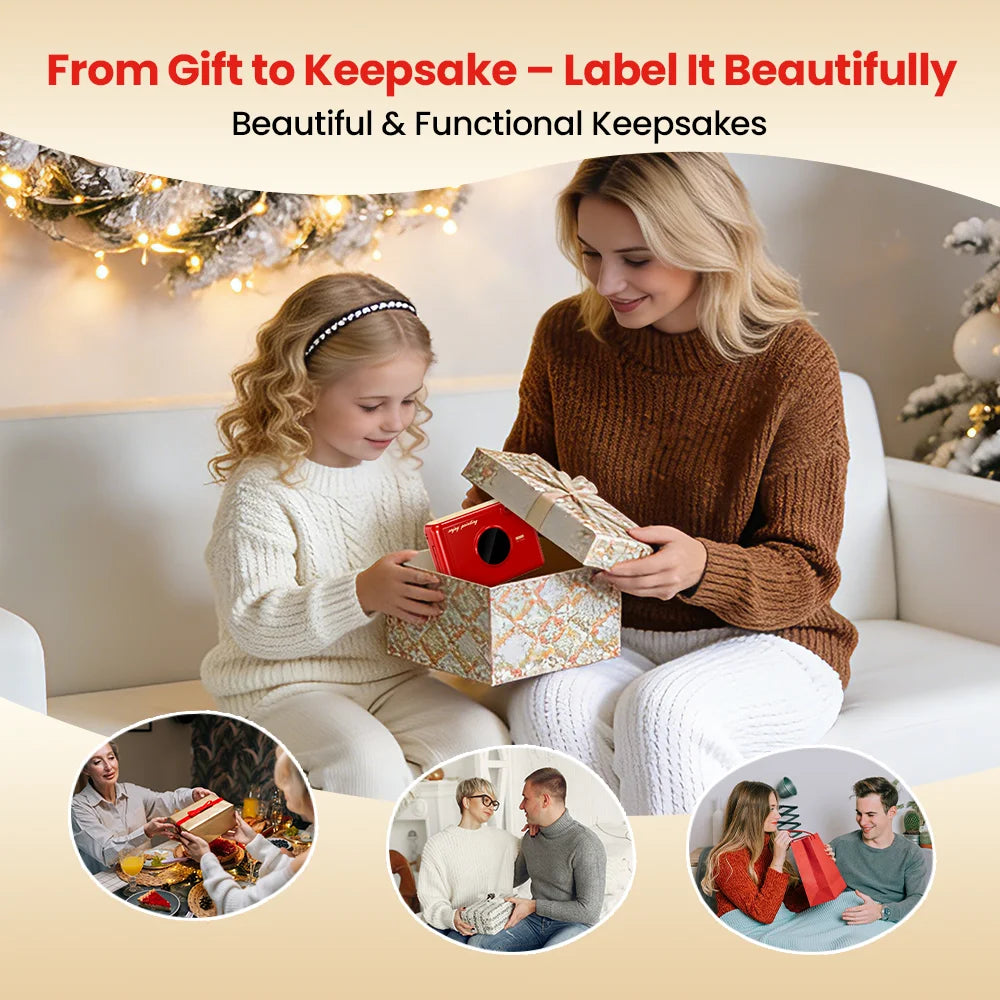Phomemo A30 Ribbon Label Printer Bluetooth Portable Mini Sticker Printer Rechargeable for Gift Wrap Decorations, Cloth Name Tag