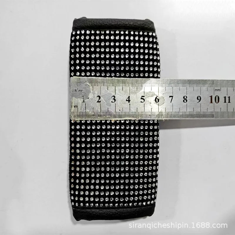 38cm Bling Car Accessories Set For Women Rhinestones Steering Wheel Cover Safety Belt Covers Gear Shift Cover Diamond Cup Pads