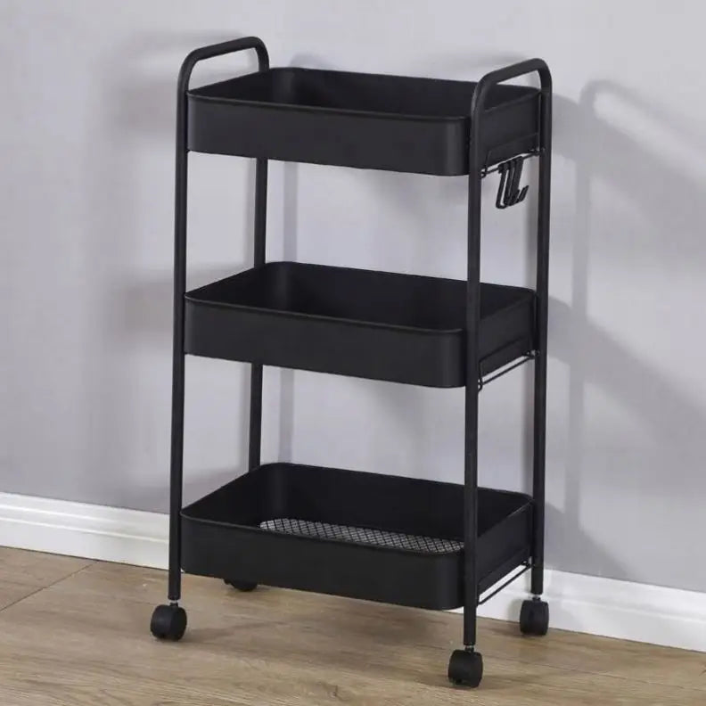 Trolley With Wooden Storage Tier Bamboo Island Premium 4 Drawer Wheel Rolling Home Restaurant Serving Locking Food Kitchen Cart