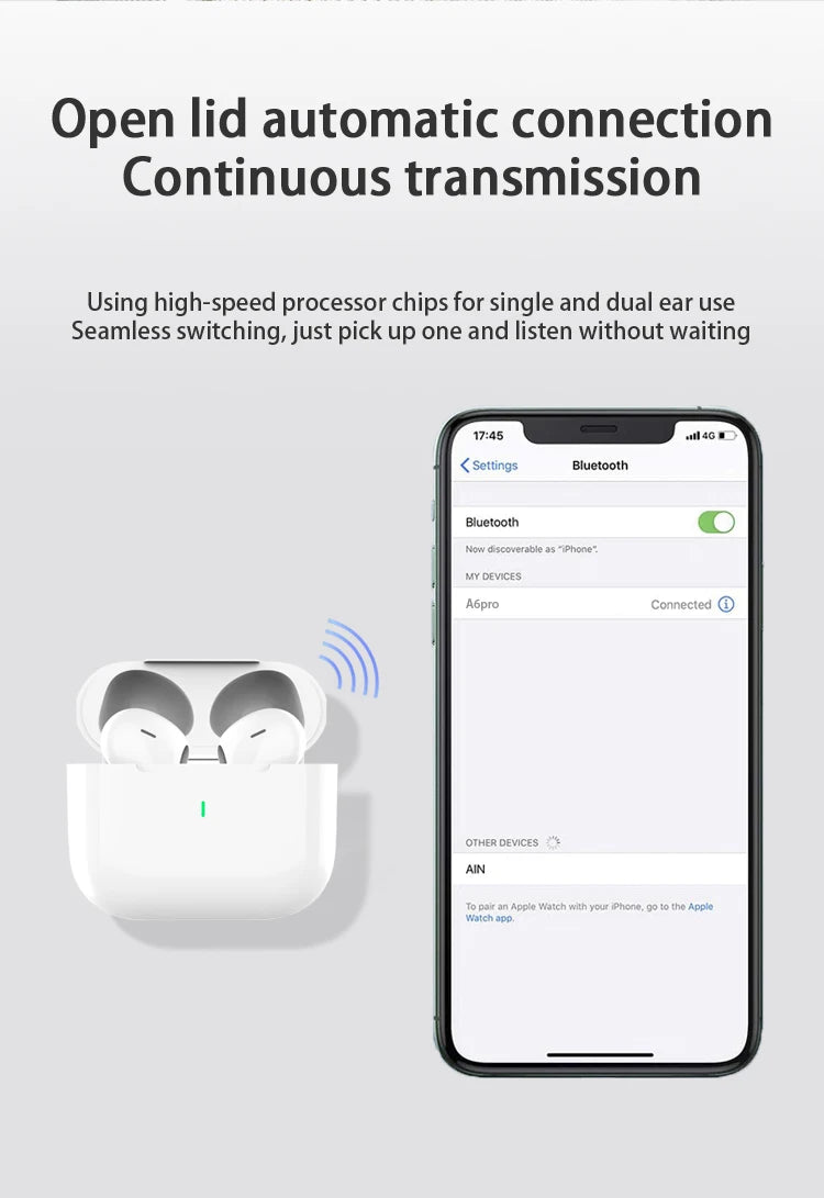 UEESFIT A6 TWS Bluetooth Earphone ENC Mini Wireless Earbuds Noise Cancelling Sport Headsets Gaming Headphone For Smartphone