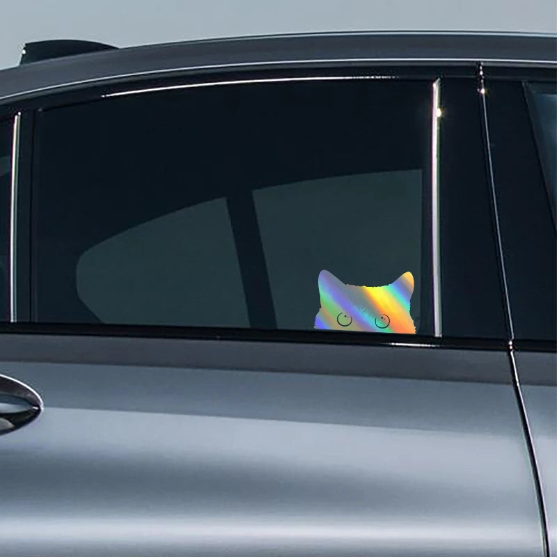 1 piece Hot  Car Sticker Accessories Poor Cat Is Stealing with Big Eyes Watch Vinyl Car Styling Cover Waterproof  PVC