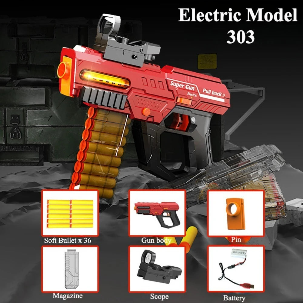 Soft Bullet Gun Toy Gun Auto-Manual Sport Game Outdoor Shooting Games Education Toy for Kids Boys Adult