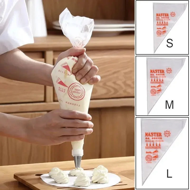 New Disposable Cream Pastry Bags Cake Piping Bag Decorating Tool Cupcake Piping Kitchen Baking Accessories 200 /100/50/20Pcs