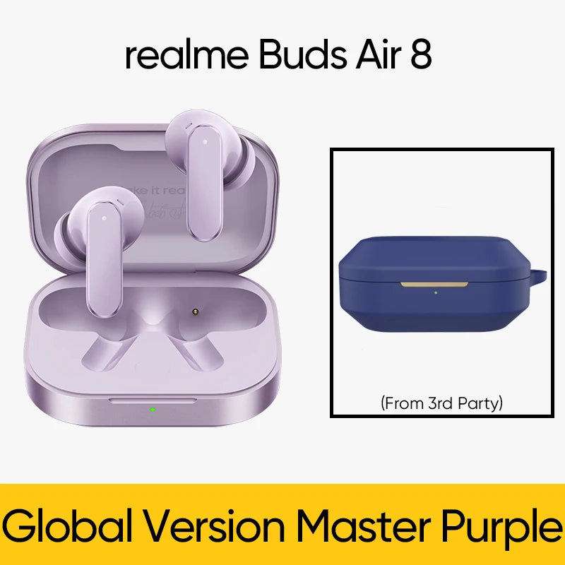 Global Version realme Buds Air 8 55dB Ultra Depth Noise Cancellation True Wireless Earphone Bluetooth 5.4 Earbuds LHDC 5.0 IP55