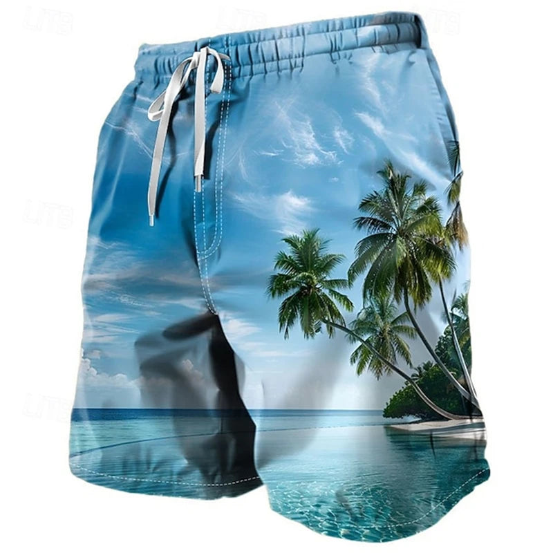 Coconut Tree 3D Print Sports Quick-Dry Breathable Men Kid Outdoor Street Casual Vacation Comfort Parent-child Short Beach Pants