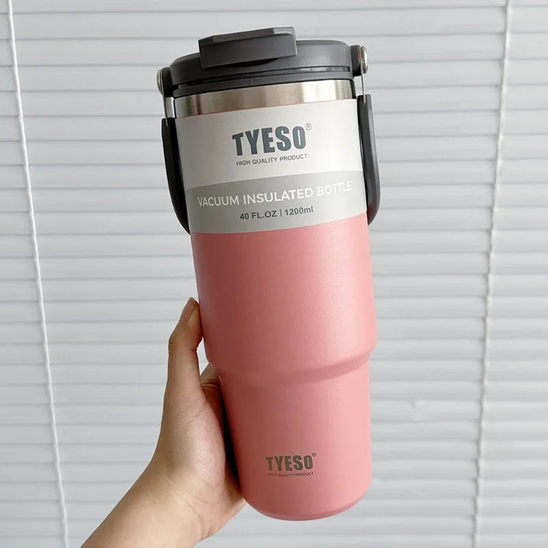 TYESO Large Capacity Stainless Steel Thermo Bottle Car Coffee Cup Keep Cold and Heat Thermal Mug Sport Water Bottle Vacuum Flask