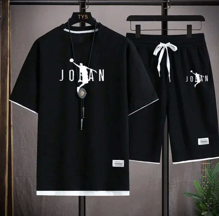 Men's 2026 Summer 2 Piece Set Casual Blazer + T-Shirt Shorts Set Fashion Designer Smart Casual Outfit Streetwear Tracksuit