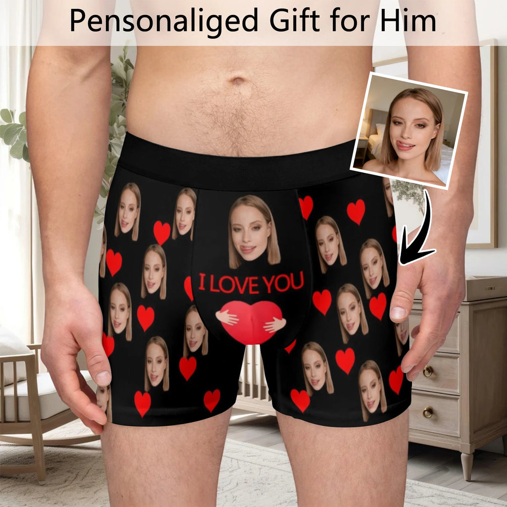 Personalized Facial Photo Customization Flat Underwear Customization Men's Valentine's Day Gift for Husband Gift for Father