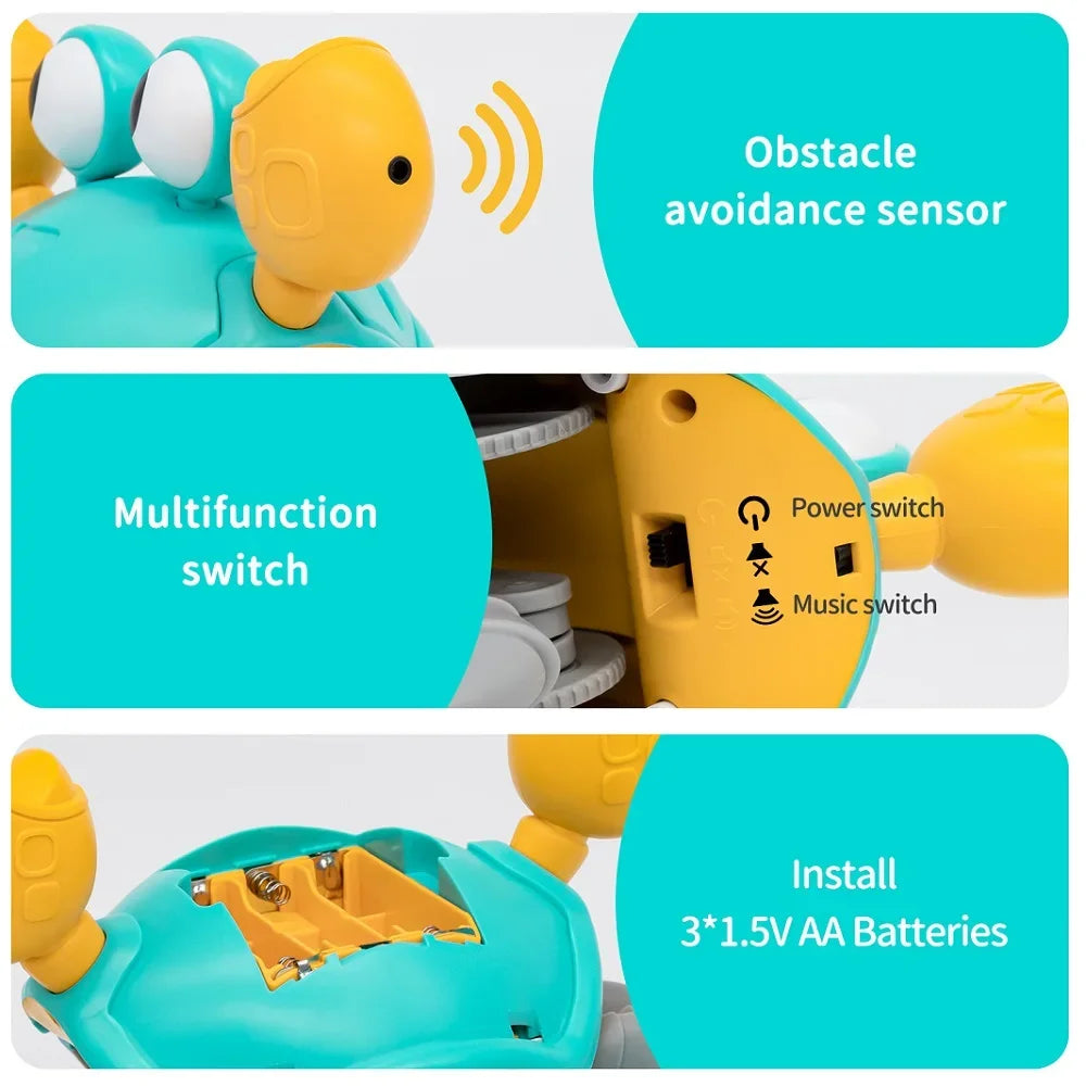 Fun Dancing Crab Run Away Toy For Babies Crawling Interactive Escape Crabs Baby Birthday Thanksgiving Christmas Gift No Battery