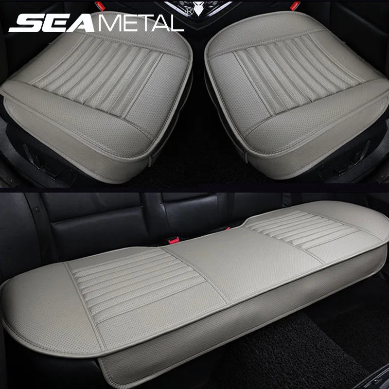 SEAMETAL PU Leather Car Seat Cover Four Seasons Car Seat Protector Pad Mat Automobiles Seat-Cover Cushion for Car Accessories