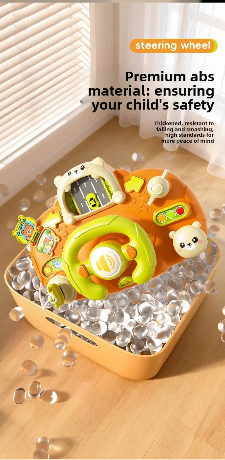 Children Early Education Intelligence Steering Wheel Toy Childrens Simulated Realistic Driving Car Small Cart Soothing Girl Toys