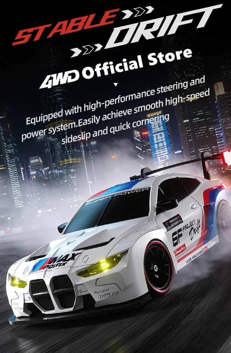 4WD Remote Control Drift Car Full Size 1:24 Mini Remote Control Racing Car Model 2.4G Radio High Speed 4X4 RC Car Vehicle Toy