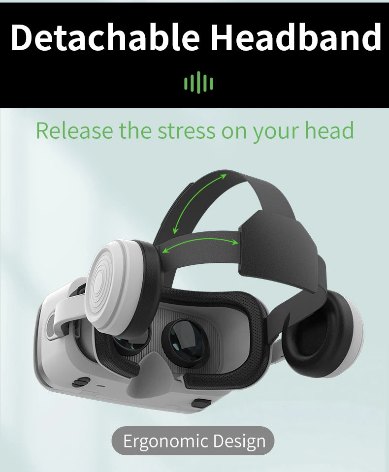 Virtual Reality VR Glasses 3D Headset Devices Viar Helmet Goggles Lenses Smart For Smartphones Phone Mobile Realidade Headphone
