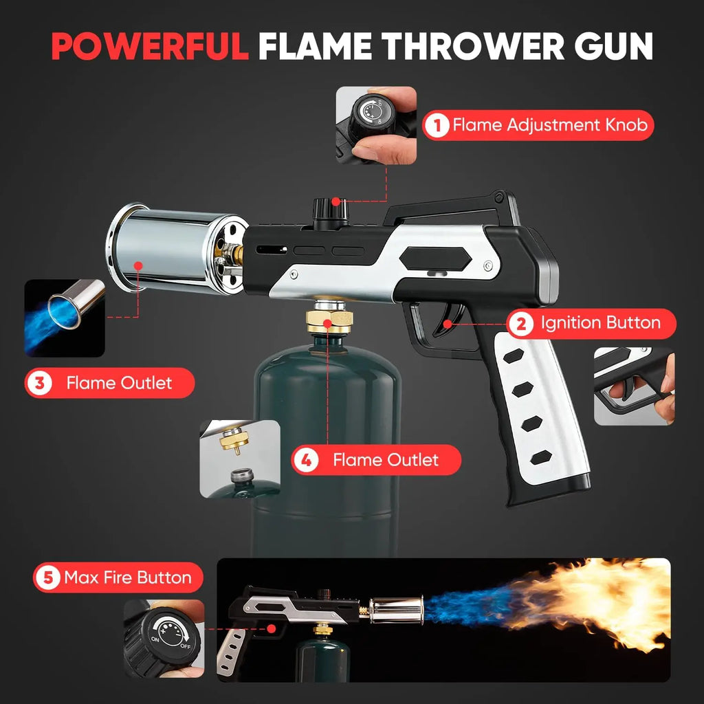 Kitchen Torch High Heat Adjustable Flame Handheld Butane Welding Soldering Tool for BBQ Cooking Camping Hom