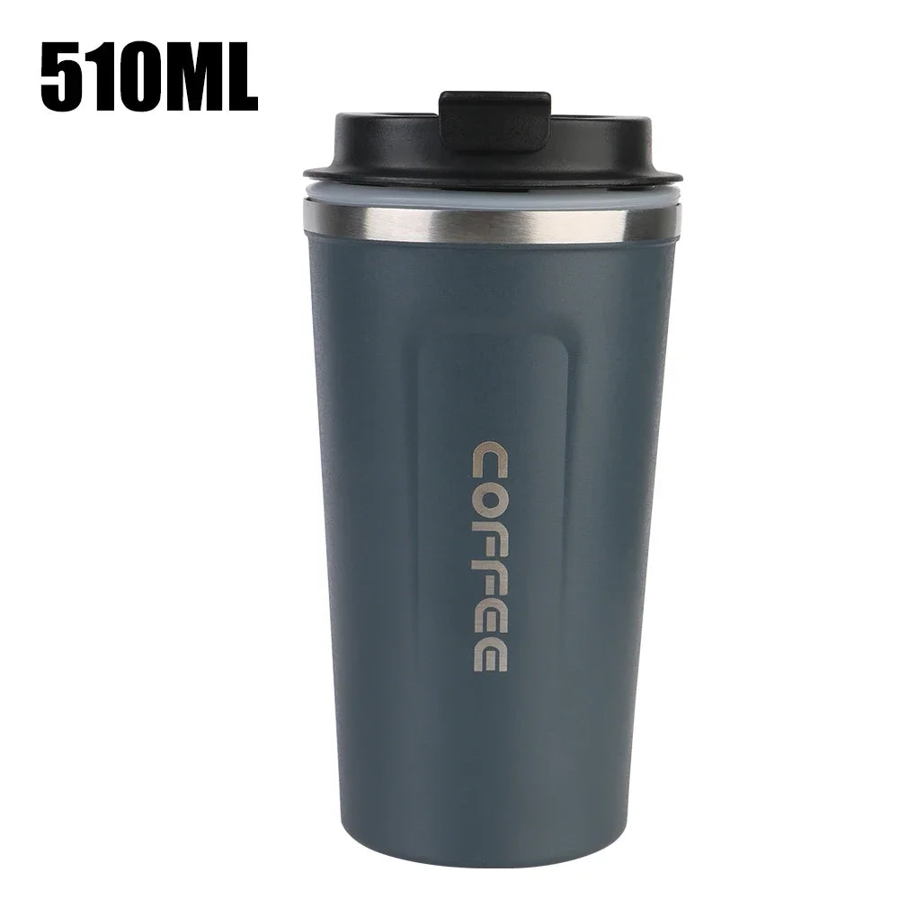 380/510ML Double‑Wall Stainless Steel Insulated Coffee Mug, Leak‑Proof Car Travel Tumbler for Home Outdoor Tea Water Drinking