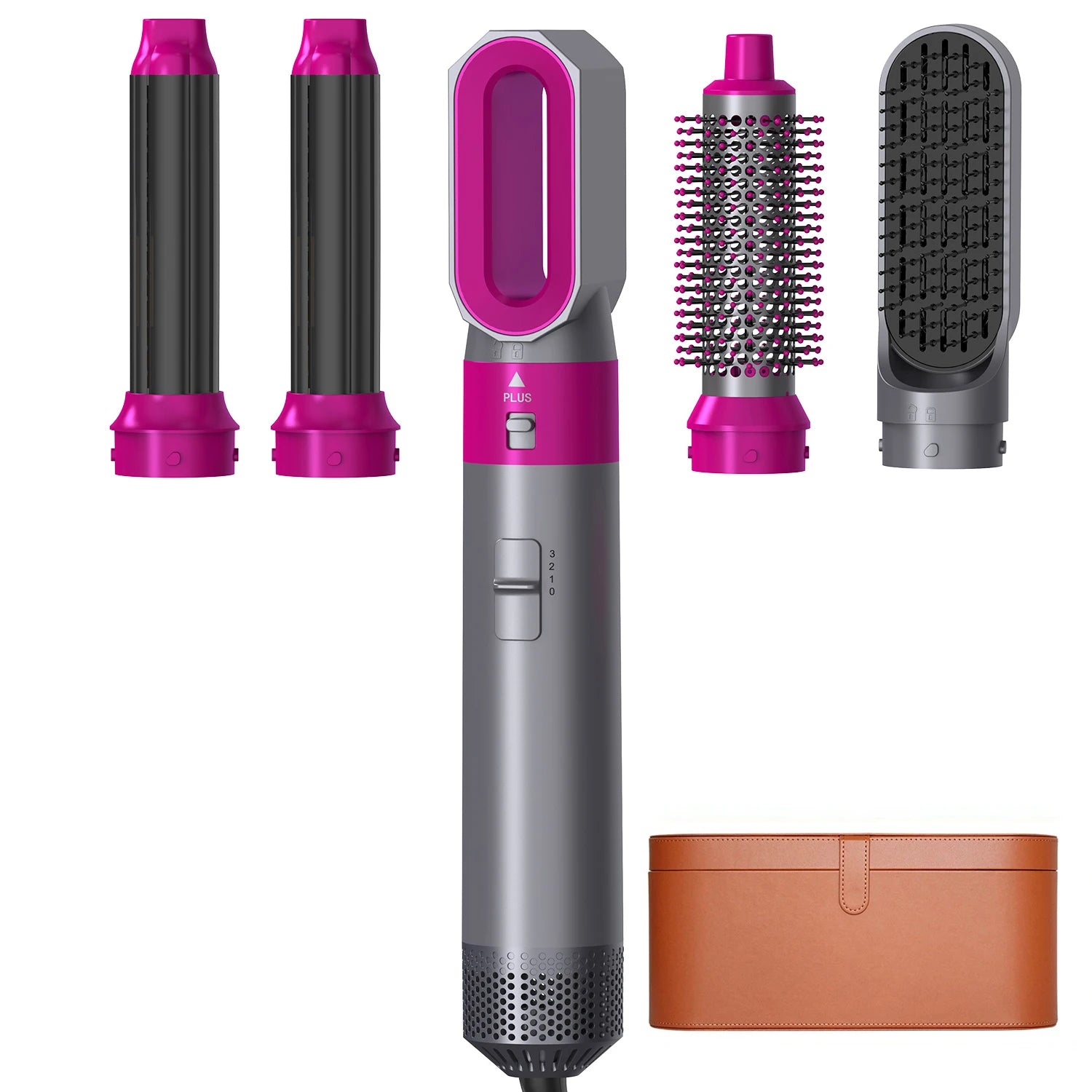 5IN1 Hot Air Brush Wrap Styler Hair Dryer With Electric Curling Iron Hair Curler Dryers Curling Rollers Hair Curler With Dryer6