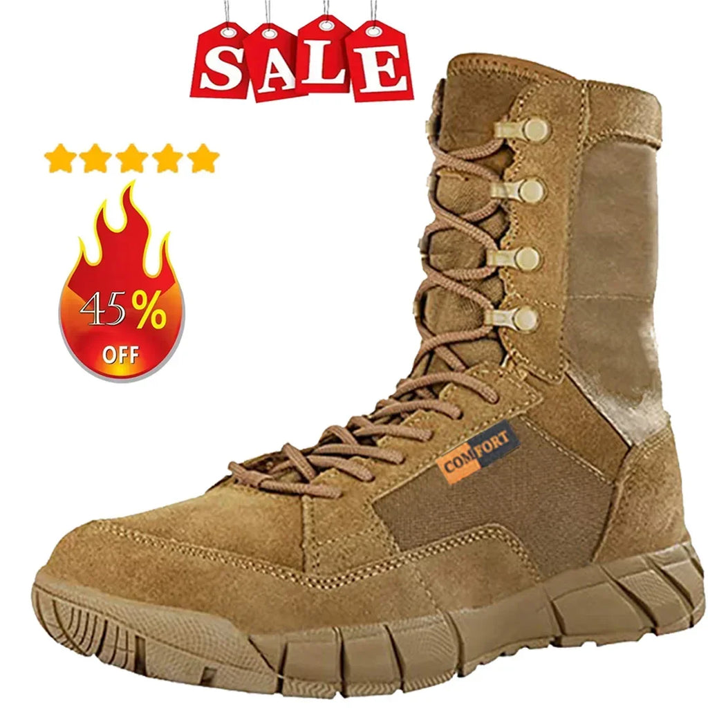 Lightweight Men Tactical Shoes Combat Boots Training Lace Up Waterproof Outdoor Botas Hiking Breathable Shoe