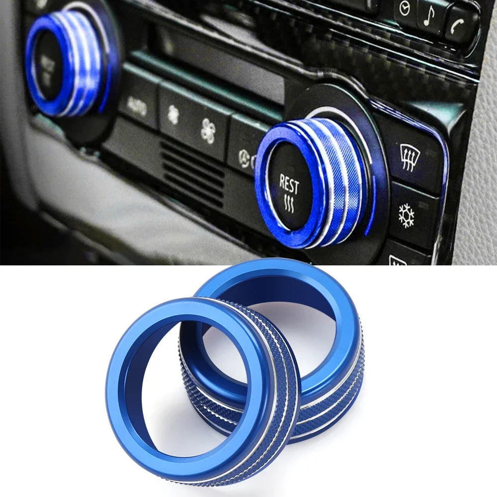 2pcs Car Air Conditioning Sound Knob Cover Interior Decoration For BMW 3 Series 2005-2013 E90 E91 E92 E93 320i 325i