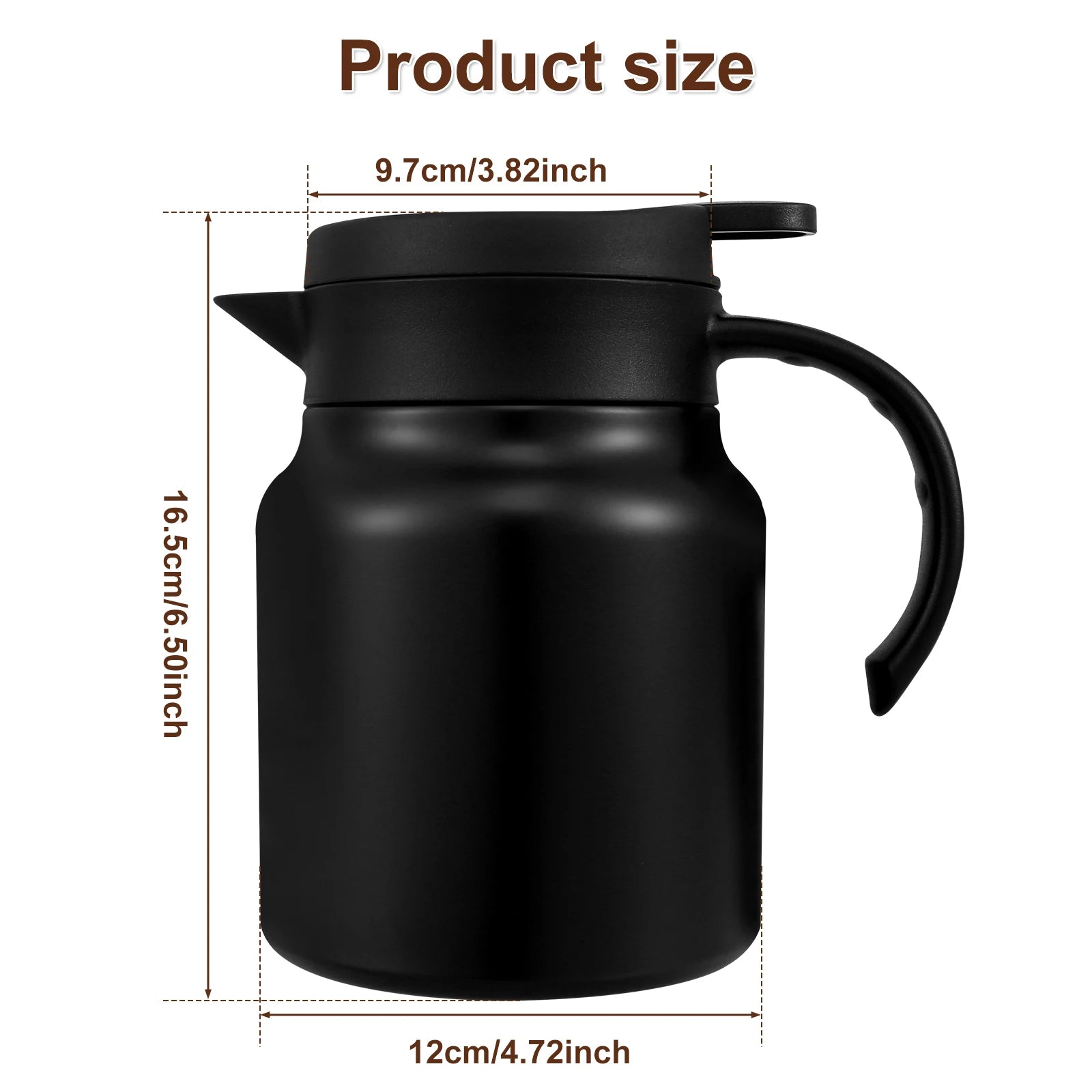 Thermal Teapot 1000ML Large Capacity Insulated Water Pitcher with Detachable Tea Strainer 316 Stainless Steel Coffee Jugs