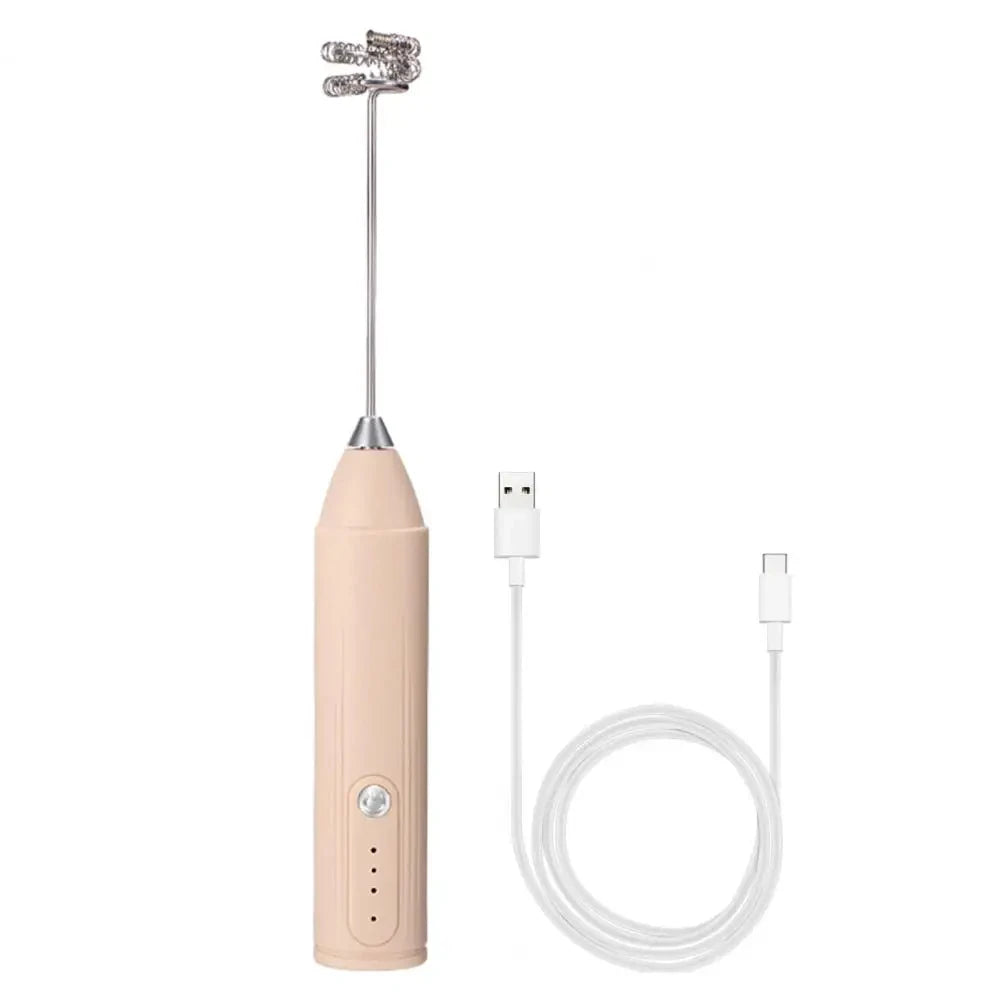 1 electric milk coffee mixer, egg beater, milk frother, 3-speed rechargeable handheld kitchen jam cake cream maker