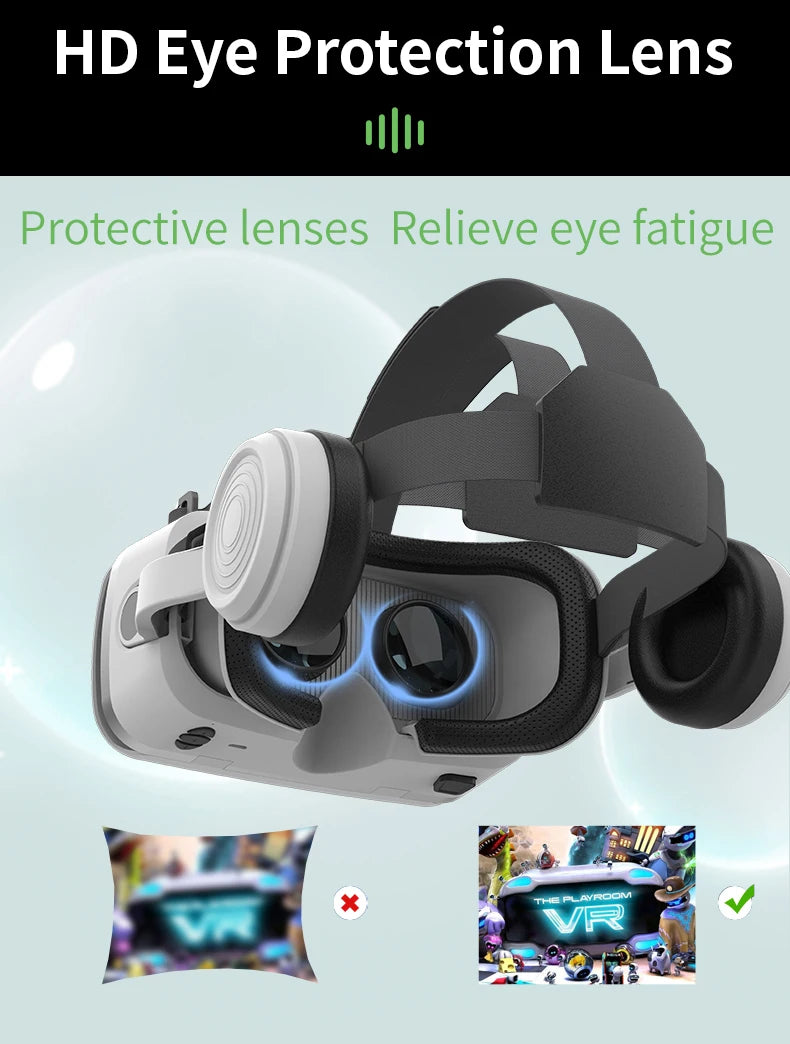 Virtual Reality VR Glasses 3D Headset Devices Viar Helmet Goggles Lenses Smart For Smartphones Phone Mobile Realidade Headphone
