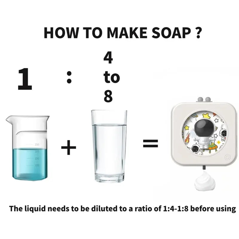 Automatic Soap Dispenser Touchless Auto Foaming Soap Dispenser Hands Free Wall Mount Astronaut Smart Electric Soap Dispensers