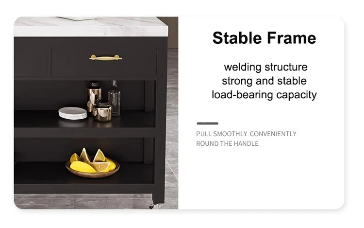 Marble Top Kitchen Island Kitchen Trolley Cart Cabinet Island With Storage Movable
