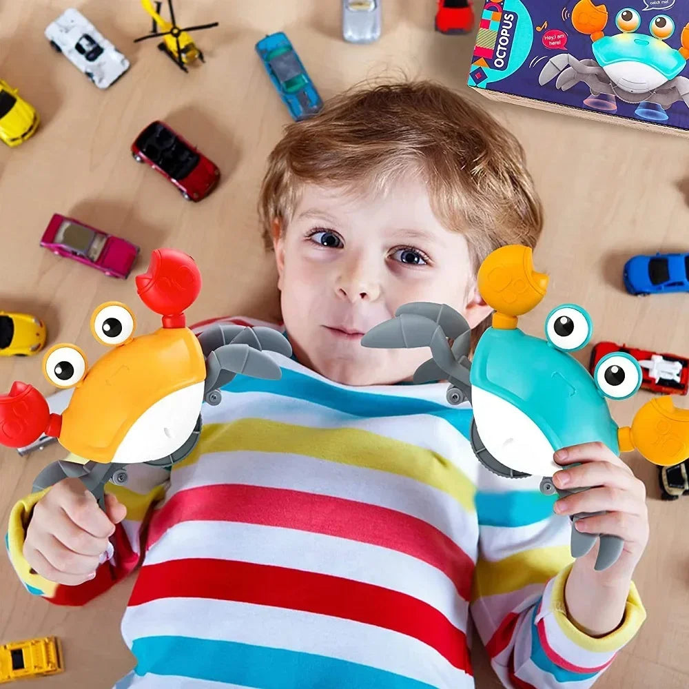 Fun Dancing Crab Run Away Toy For Babies Crawling Interactive Escape Crabs Baby Birthday Thanksgiving Christmas Gift No Battery