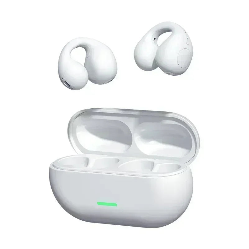 Wireless Ear Clip On Earphone Bluetooth-Compatible 5.3 Noise Canceling HiFi Stereo Headset Clip On Headphone for Running Fitness