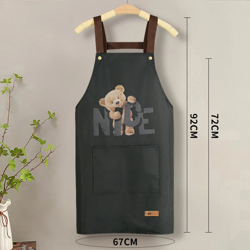 Apron with Straps for Cooking, PVC Waterproof and Oil-Resistant Waist Apron for Restaurant, Catering, and Coffee Shop Workwear