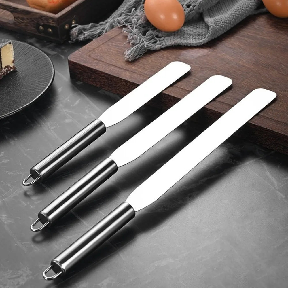 1PC Stainless Steel Cream Spatula Curved/Straight 6/8/10 Inch Cake Decorating Tools DIY Cake Spatula Kitchen Pastry Cake Decor