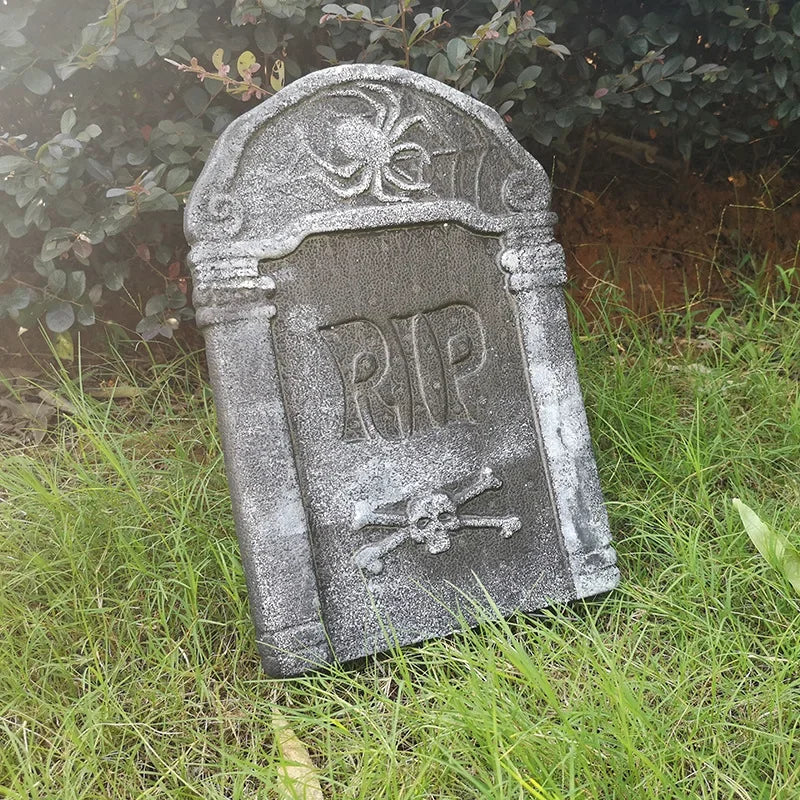 4pcs Halloween Foam RIP Graveyard Tombstone Decor Skeleton Tomb Haunted House Party Prank Prop Yard Outdoor Home Decorations