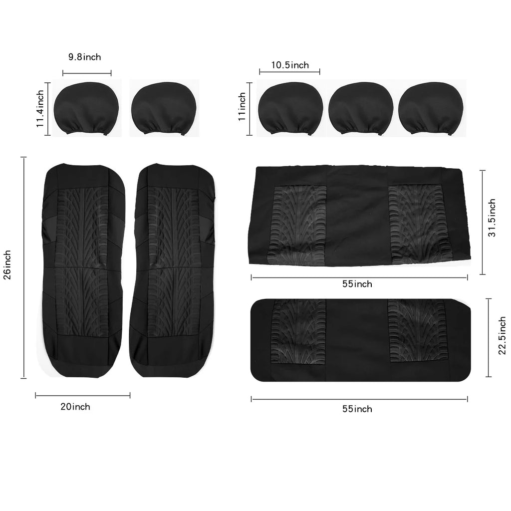 Customized Four Seasons Universal Polyester Full Set Car Seat Covers