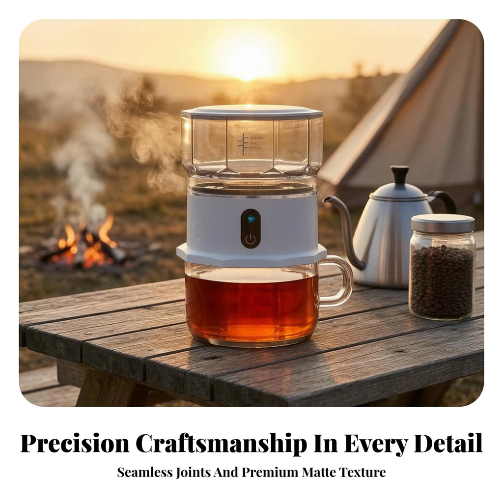 Mini Coffee Maker with Cup Portable Pour-over Coffee Brewer Appliance Small-Space Removable for Travelers, Travel, Office