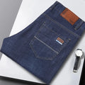 2026 Summer Spring New Men's Pure Black Slim Jeans Elastic Straight Pants BusinessLeisure Korean Vintage Denim Pants Male