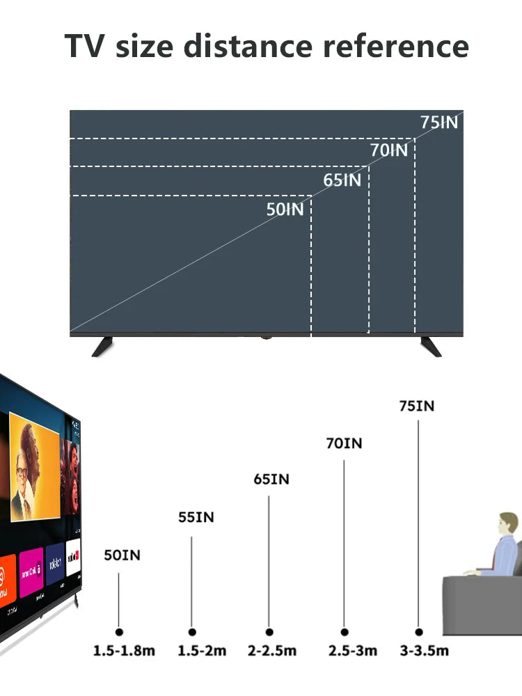 QLED 4K Smart TV Android 11 Global Version 120Hz 43 55 65 75 85 Inch UHD Frameless LED Television WiFi Netflix for Home & Hotel
