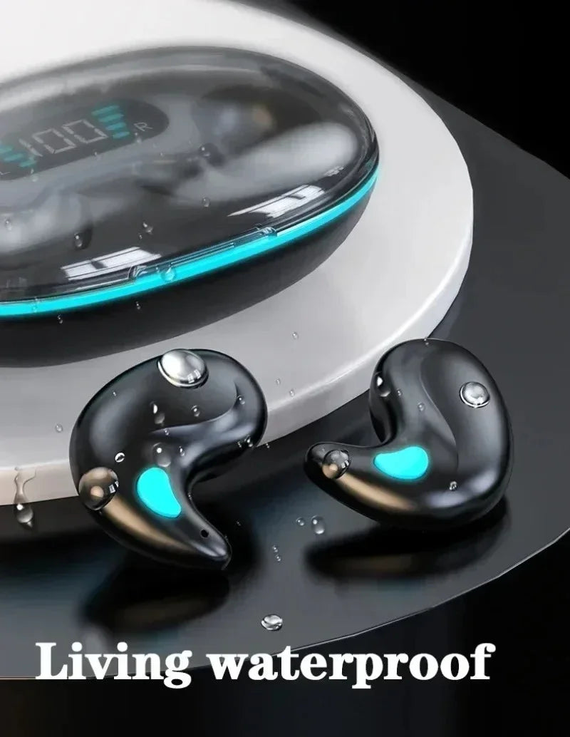 NEW X55 Earphone Stereo Hidden Headsets with Mic HD Call Waterproof Sleeping Earbuds Wireless Mini Headphones TWS Bluetooth
